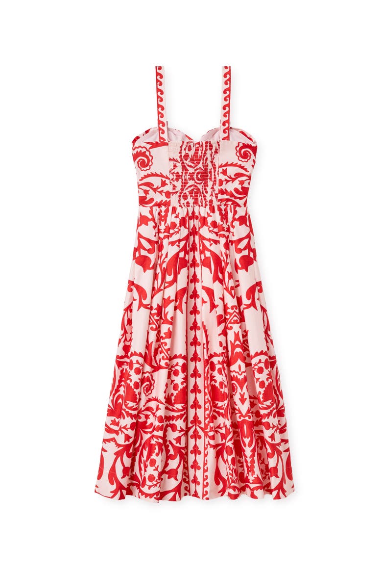 Ingrid Printed Midi Dress, Alternate, color, Poppy