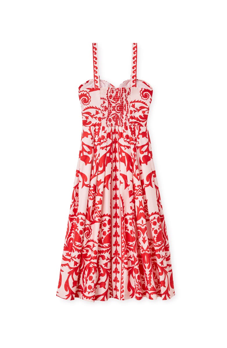 Cartolina Ingrid Printed Midi Dress, Alternate, color, Poppy