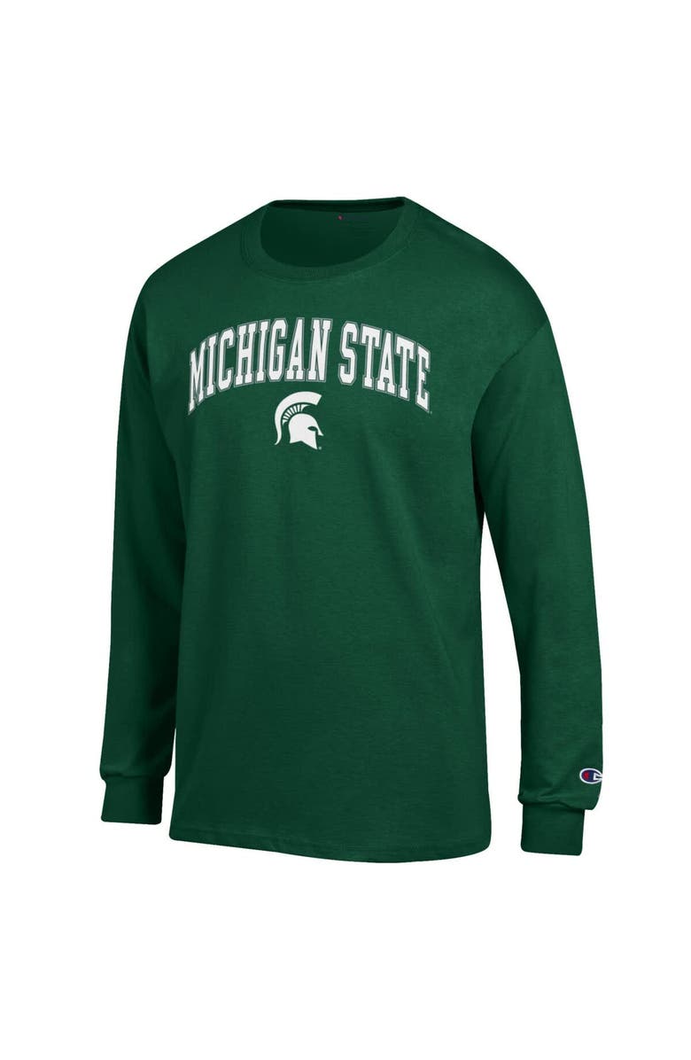 Champion Men's Champion Green Michigan State Spartans Arch Over Logo Long Sleeve T-Shirt, Alternate, color, Green
