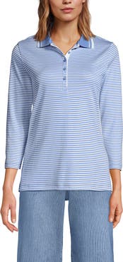 Lands' End 3/4 Sleeve Supima Cotton Polo Shirt