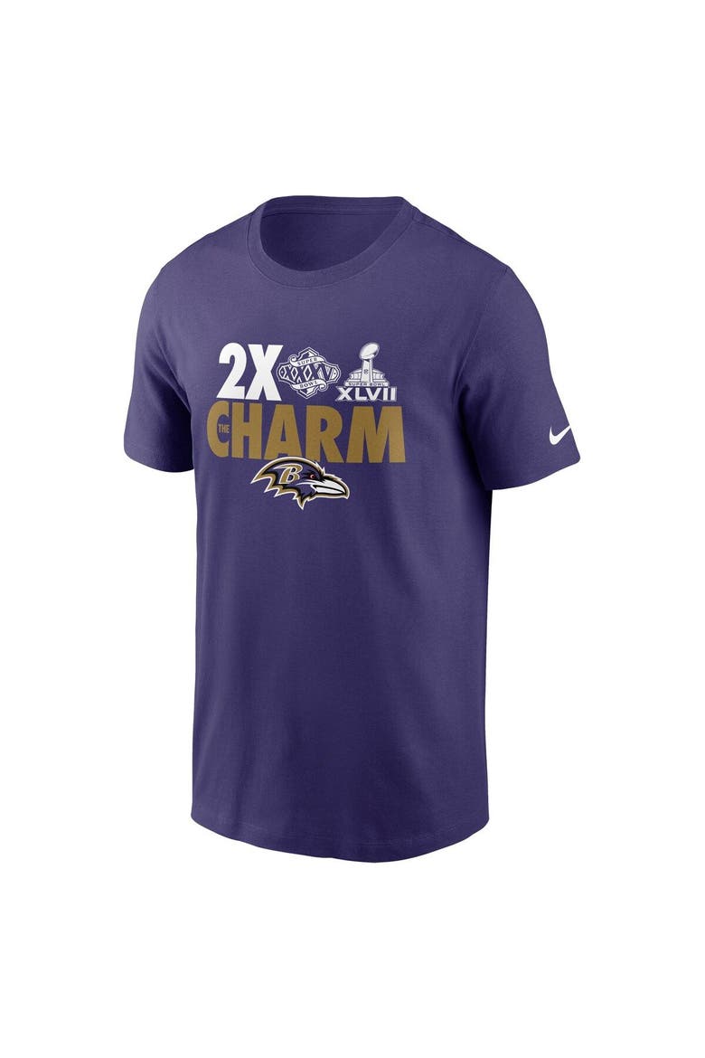 Men's Nike Purple Baltimore Ravens Hometown Collection 2x Super Bowl Champions T-Shirt, Alternate, color, Purple
