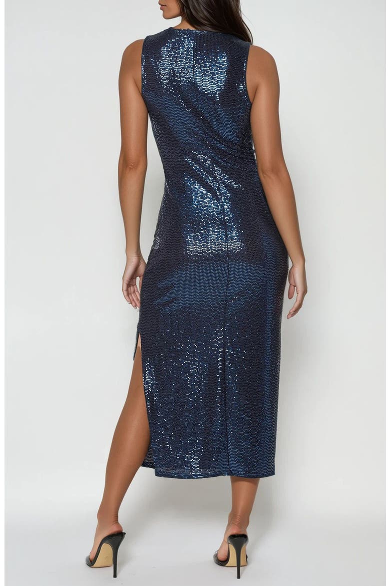 Sequin Midi Dress, Alternate, color, NAVY