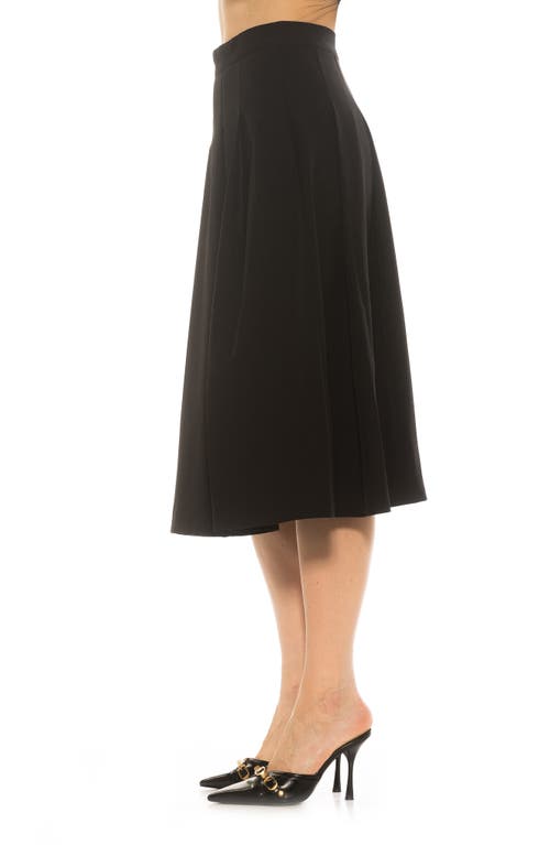 Alexia Admor Illia Pleated Midi Skirt In Black