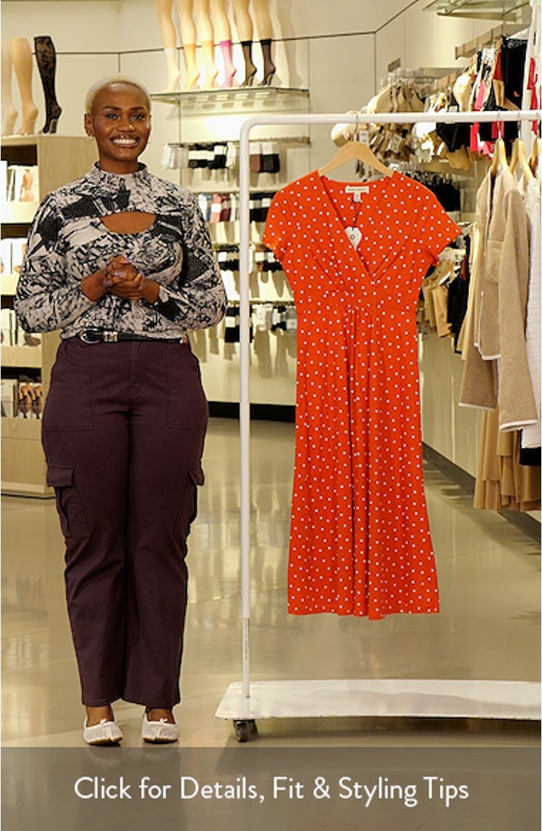 Chapelle Dot Print Organic Cotton Jersey Midi Dress, sales video thumbnail