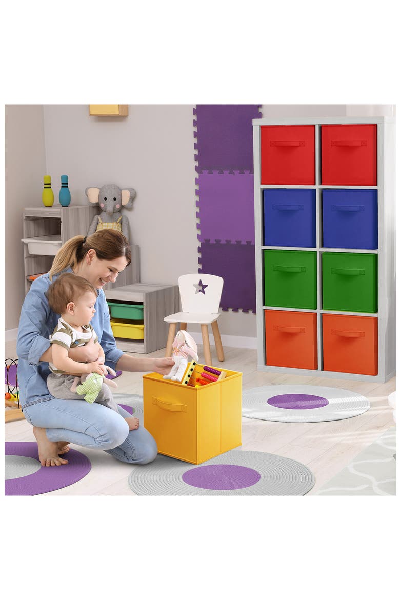 12-Pack Collapsible Storage Cube, Alternate, color, DEEP RAINBLOW