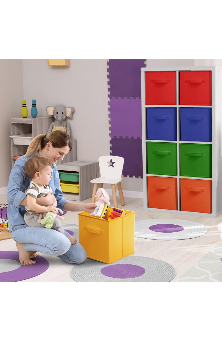 SORBUS 12-Pack Collapsible Storage Cubes, Alternate, color, Deep Rainbow