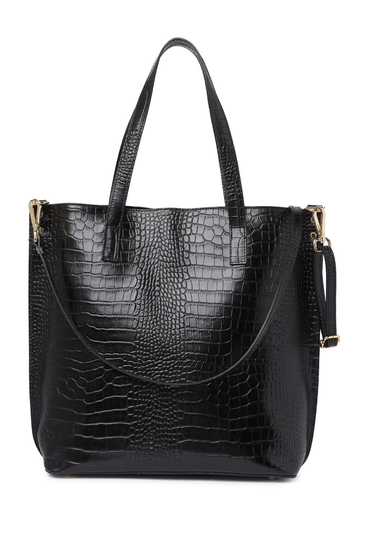 GIULIA MASSARI Embossed Croc Leather Tote, Alternate, color, 