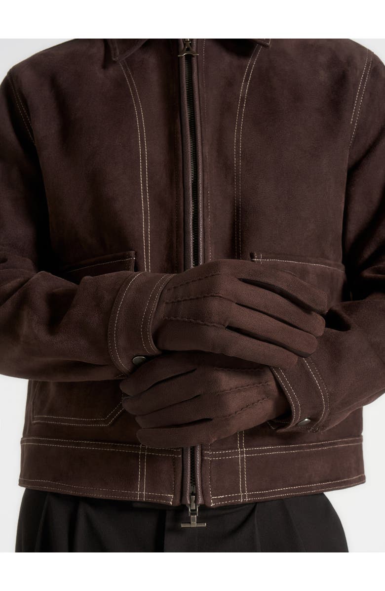 Manière De Voir Mario Suede Gloves, Alternate, color, Brown