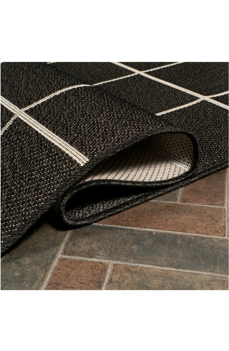 JONATHAN Y Grid Modern Squares Indoor/Outdoor Area Rug, Alternate, color, Black/Cream