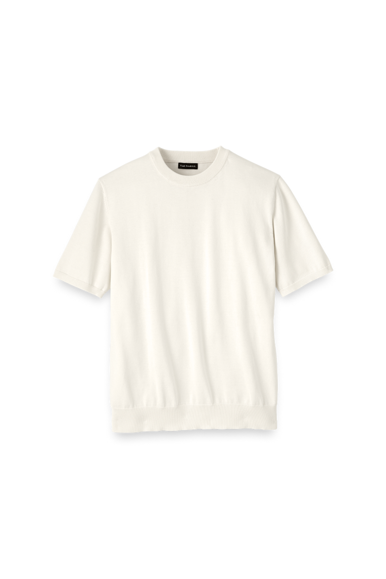 Supima Cotton Crew Neck Sweater, Main, color, Off White