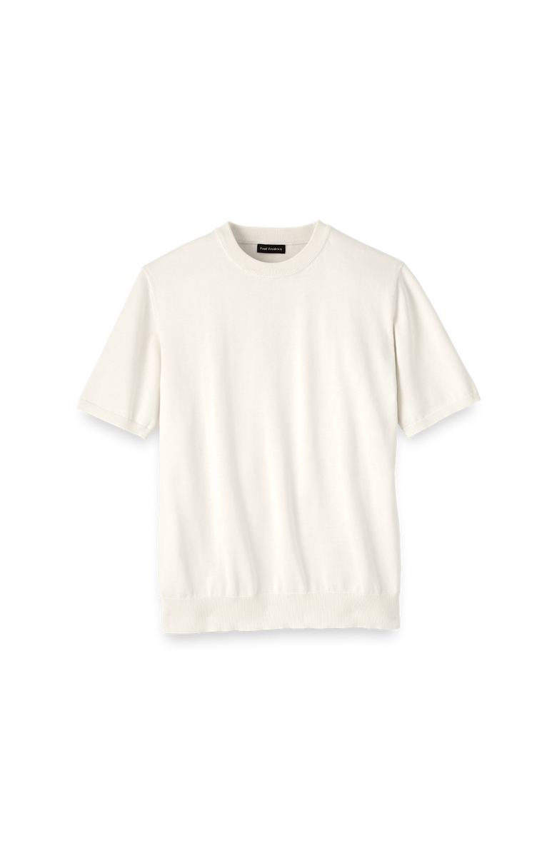 Paul Fredrick Supima Cotton Crew Neck Sweater, Main, color, Off White