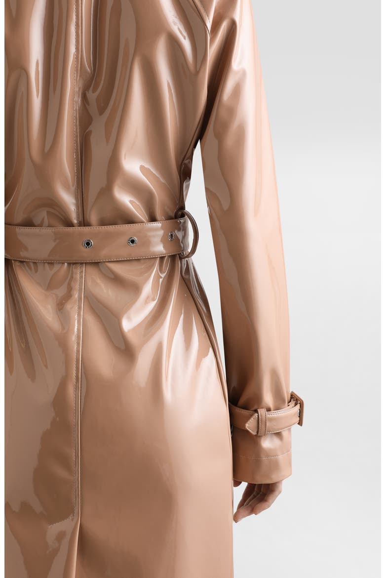 Faux Leather Trench Coat, Alternate, color, M0179 POWDER