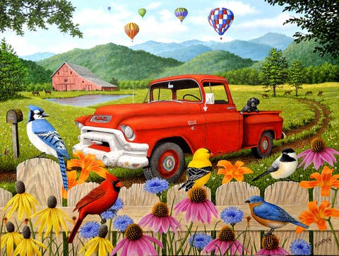 The Red Truck 500 piece Jigsaw Puzzle for Adults