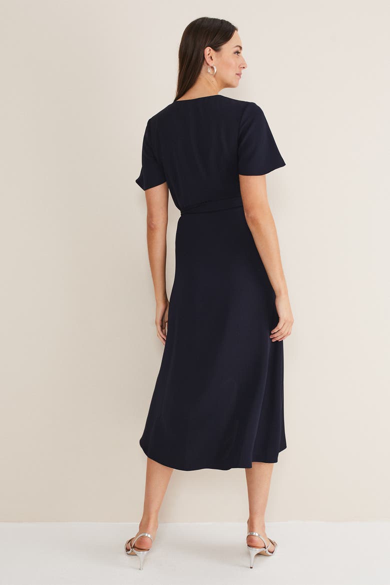 Julissa Frill Wrap Dress, Alternate, color, Navy