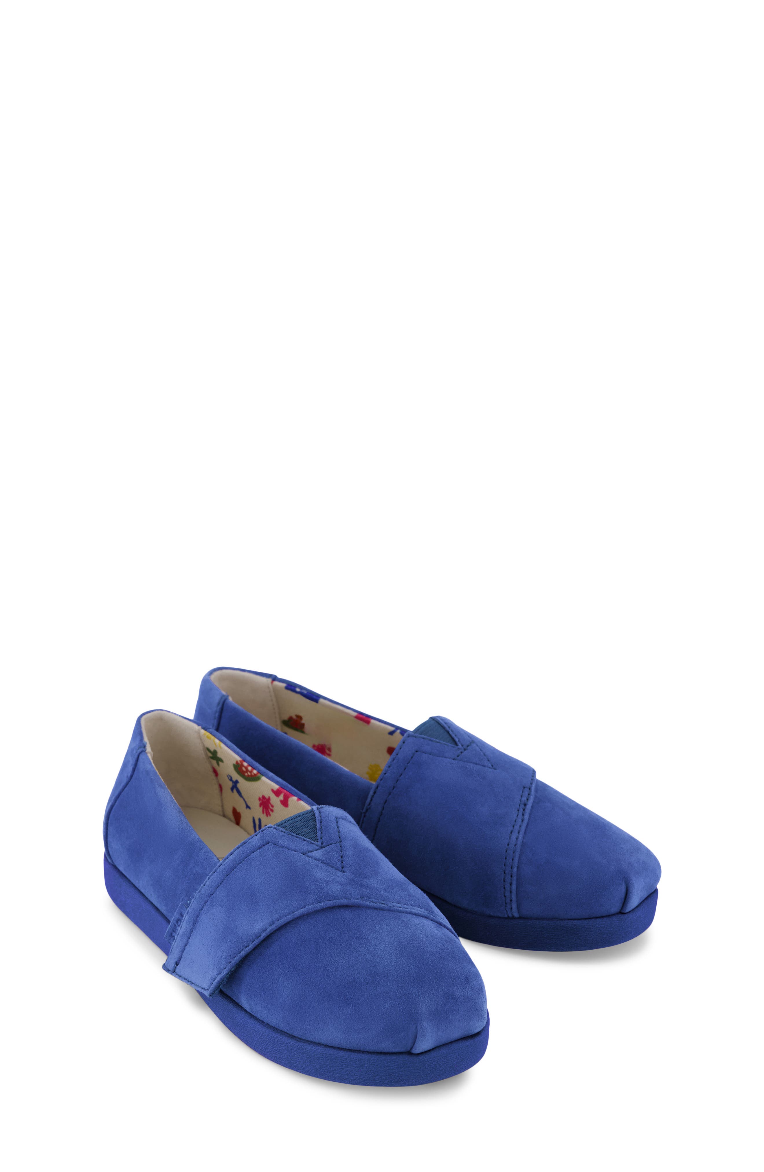 TOMS x Jamie Mizrahi Kids' Alp FWD Water Repellent Suede Slip-On Espadrille, Alternate, color, Bright Blue