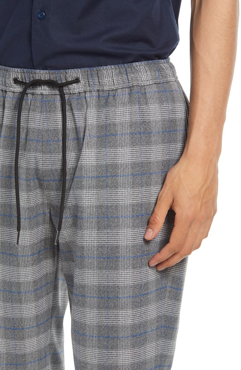 Open Edit Men's E-Waist Plaid Stretch Pants, Alternate, color, Blue Pop Plaid