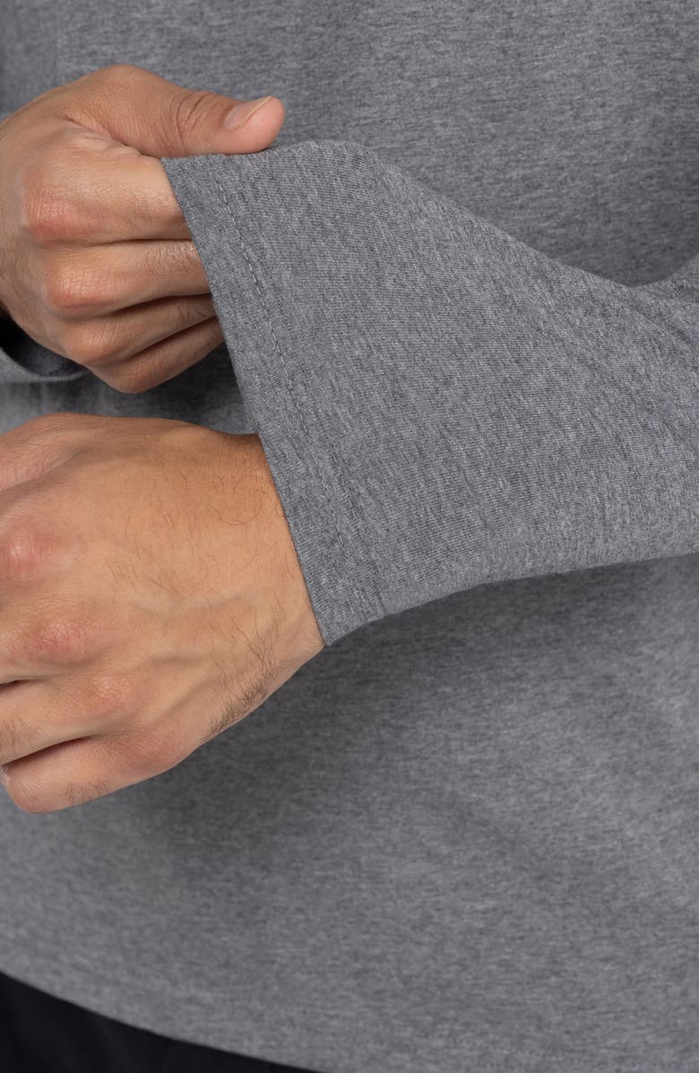 XRAY Long Sleeve Henley, Alternate, color, Charcoal Heather