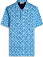 Bugatchi Hendrix Digital Floral Tile Print Pima Cotton Polo