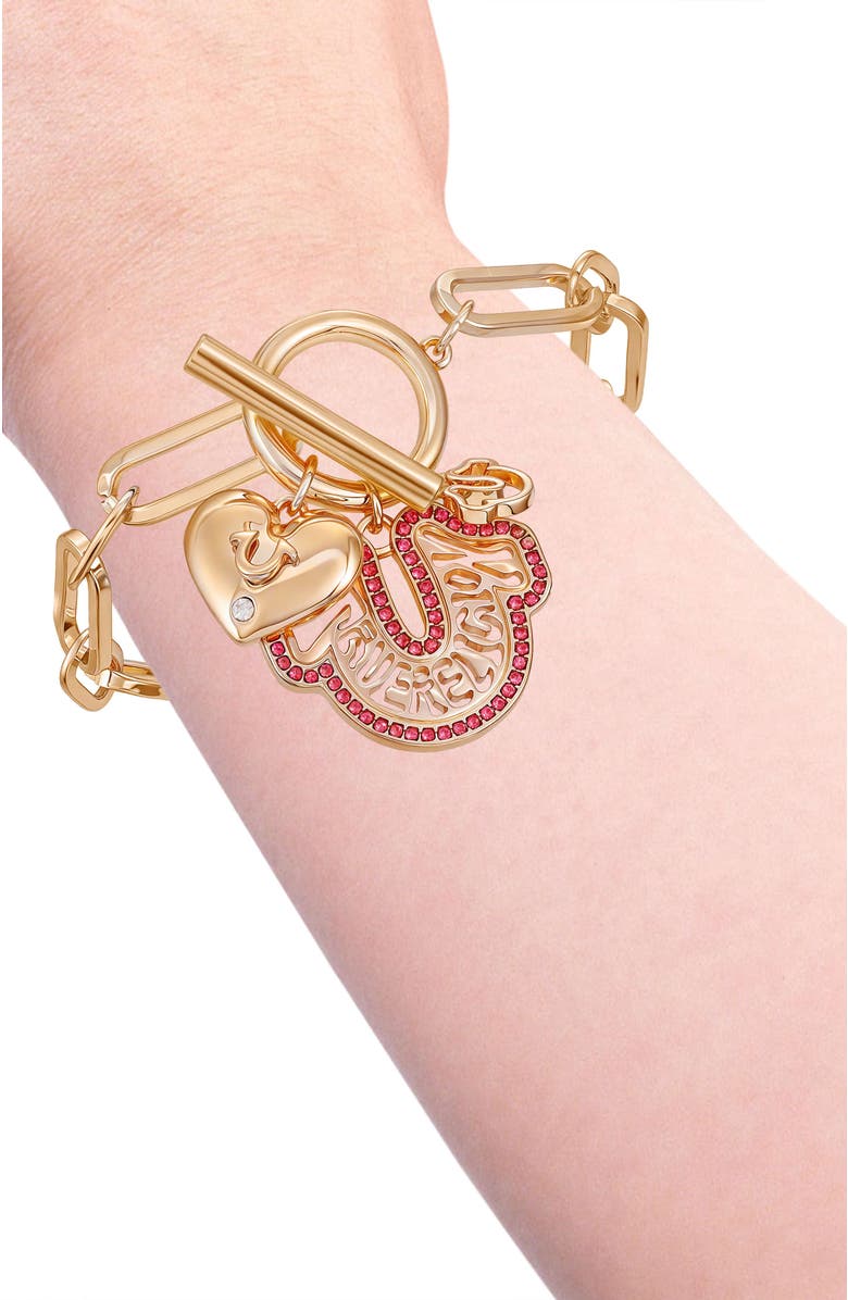 True Religion Charmy link bracelet, Alternate, color, Rosegoldtone
