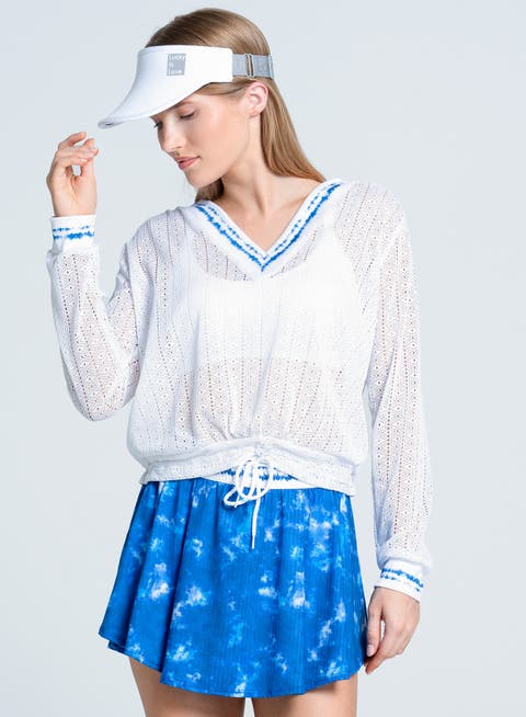 Shibori Stripe Lace Pullover