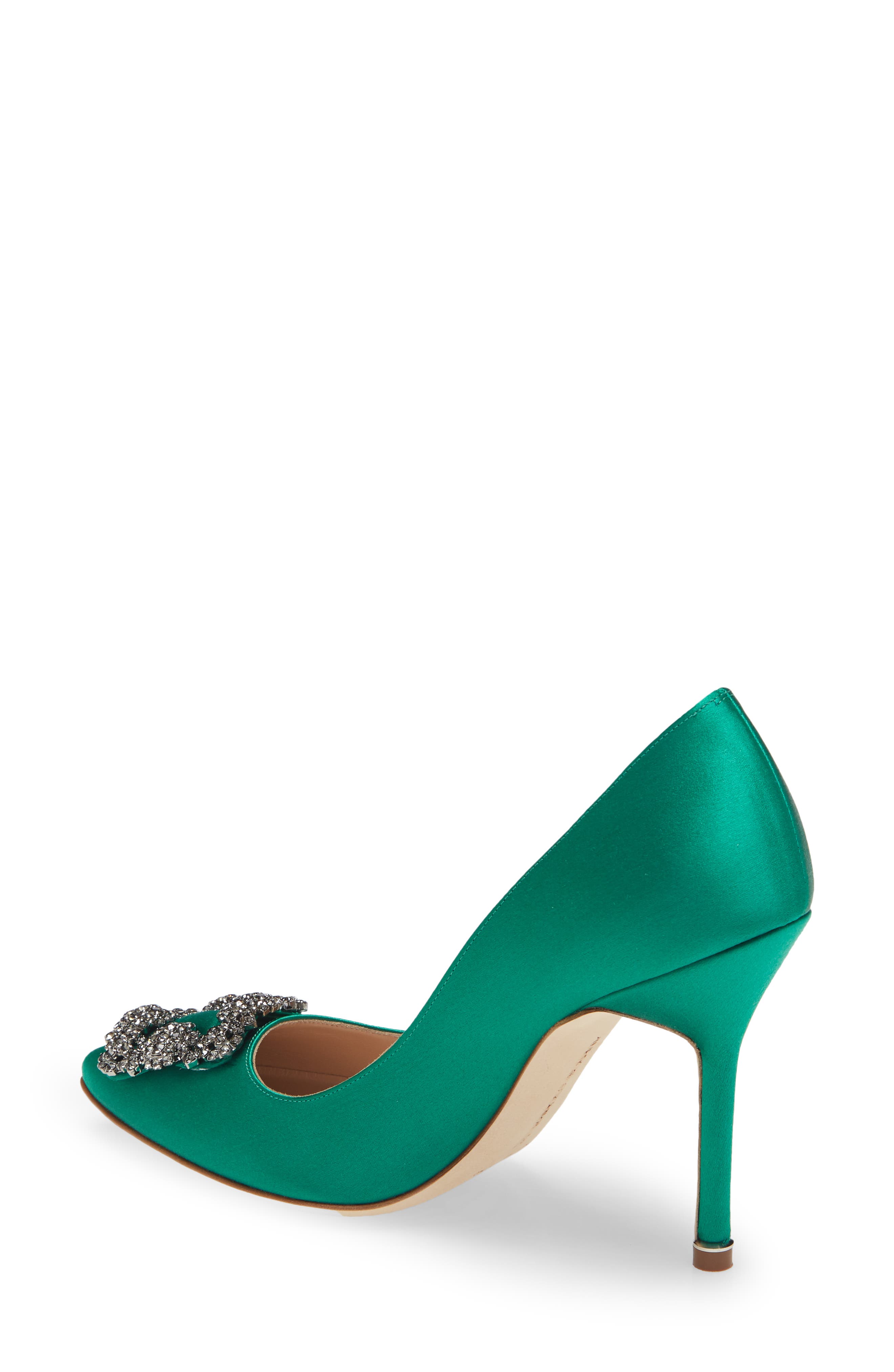 Manolo Blahnik Hangisi Crystal Buckle Pump, Alternate, color, 