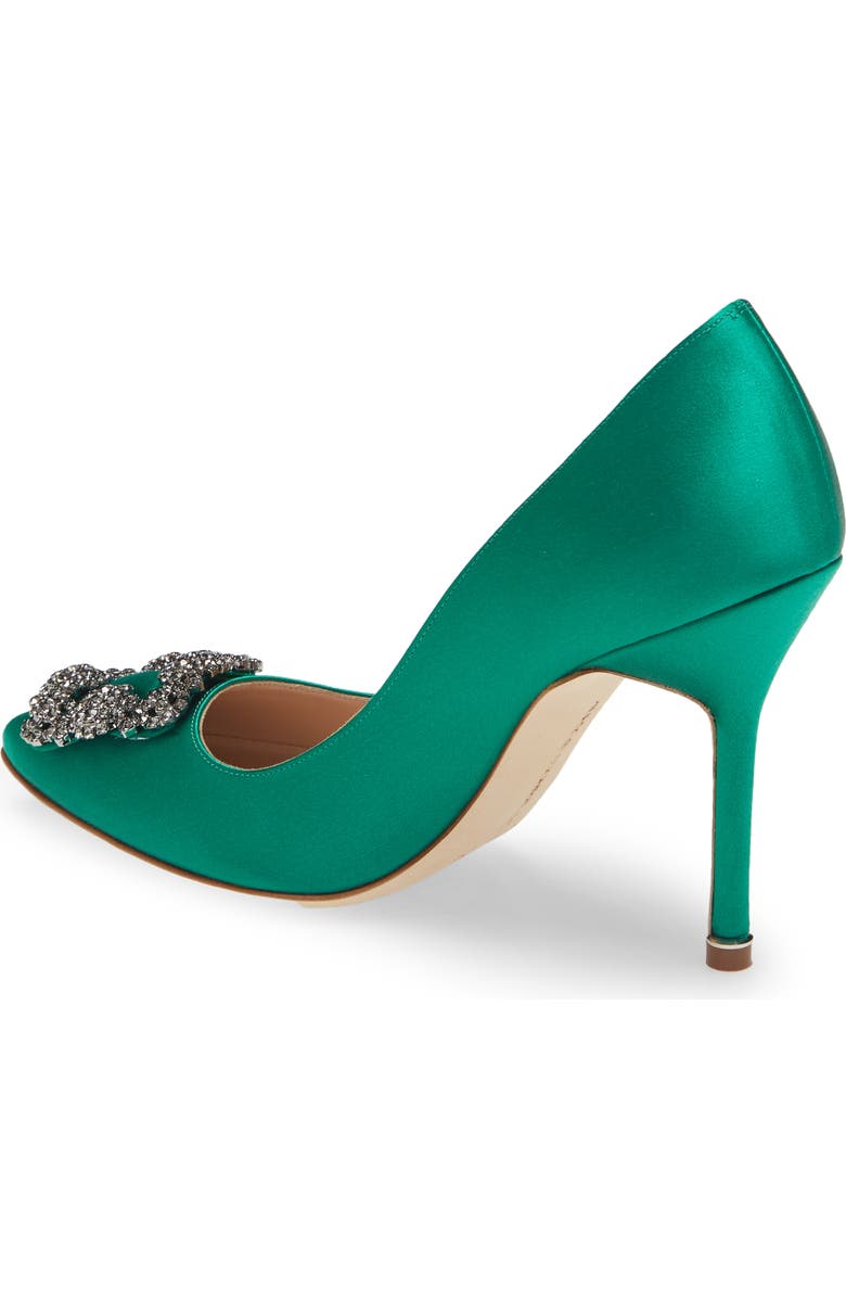 Manolo Blahnik Hangisi Crystal Buckle Pump, Alternate, color,