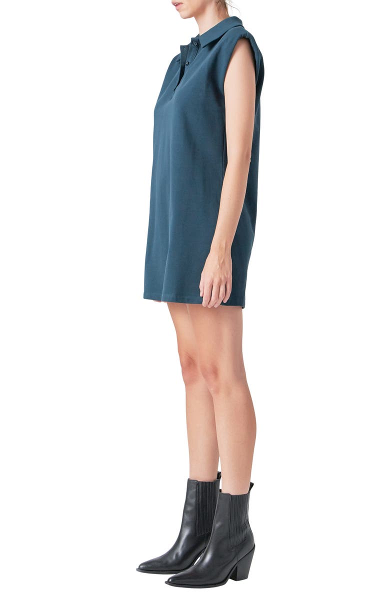 Grey Lab Power Shoulder Polo Cotton Minidress, Alternate, color, 