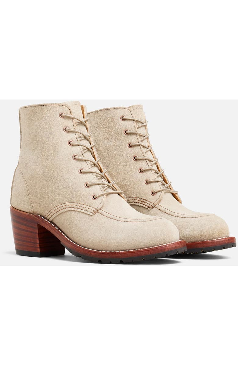 Red Wing Heritage Clara Roughout Leather Boot, Alternate, color, White Sand Mohave