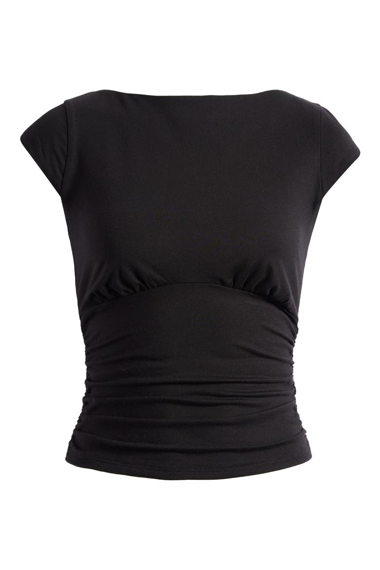 Madelyn Stretch Knit Top, Alternate, color, BLACK