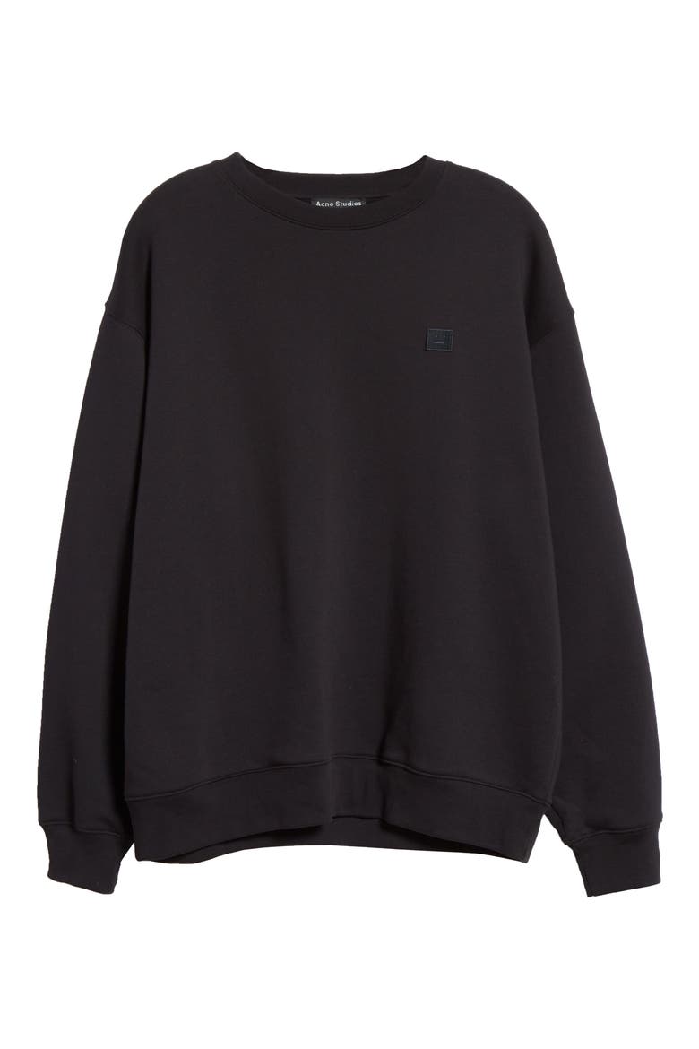 Forba Face Patch Crewneck Sweater, Alternate, color, BLACK