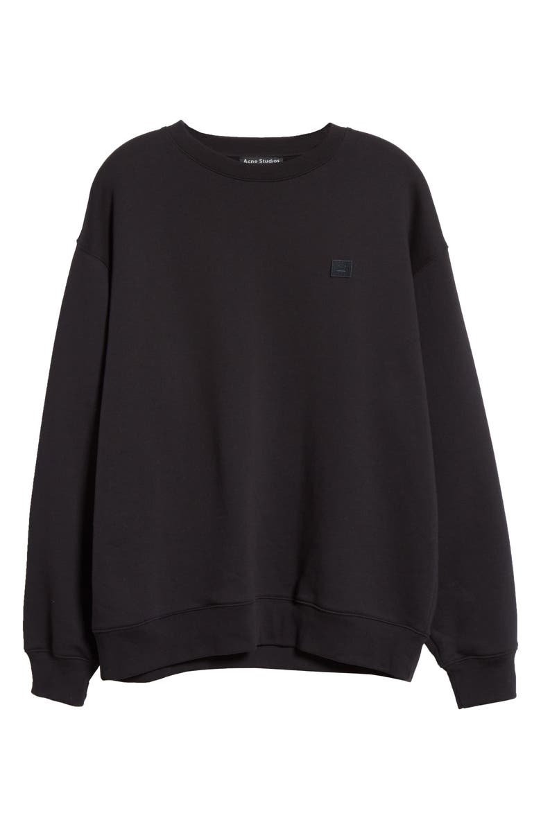 Acne Studios Forba Face Patch Crewneck Sweater, Alternate, color,