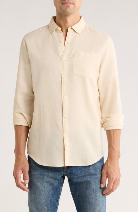 Slim Fit Waffle Textured Button-Up Shirt