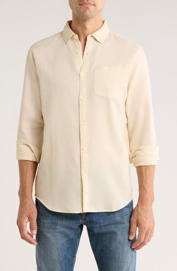 Original Penguin Slim Fit Waffle Textured Button-up Shirt In Neutral