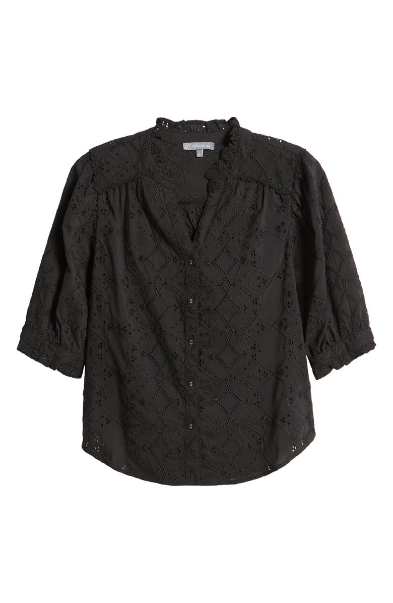 Wit & Wisdom Embroidered Eyelet Button-Up Shirt, Alternate, color,
