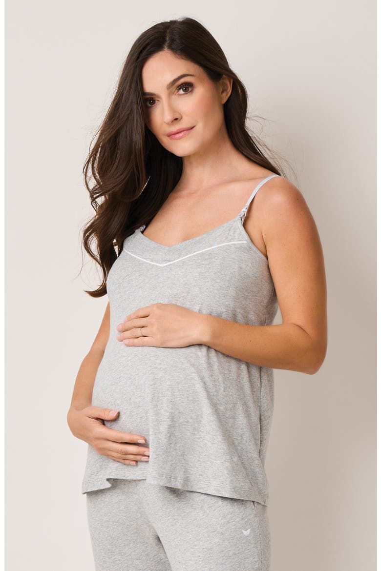 Luxe Pima Cotton Maternity Tank, Alternate, color, HEATHER GREY