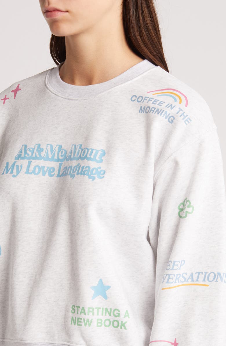 THE MAYFAIR GROUP Love Language Graphic Sweatshirt, Alternate, color, 