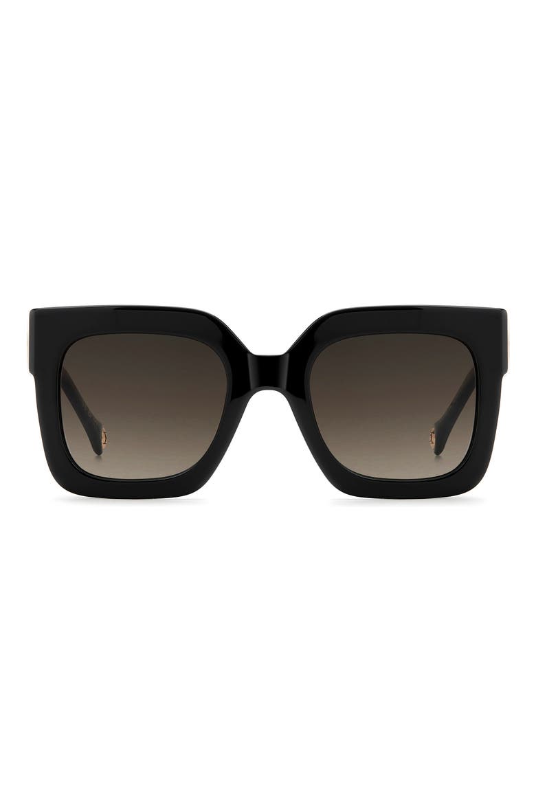 Her 52mm Gradient Square Sunglasses, Main, color, BLACK MARBLE/ BROWN SF