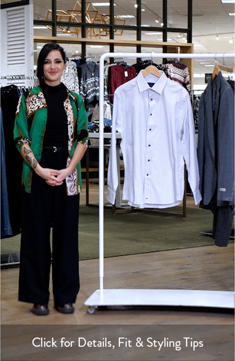 Trim Fit Check Cotton Dobby Dress Shirt, sales video thumbnail