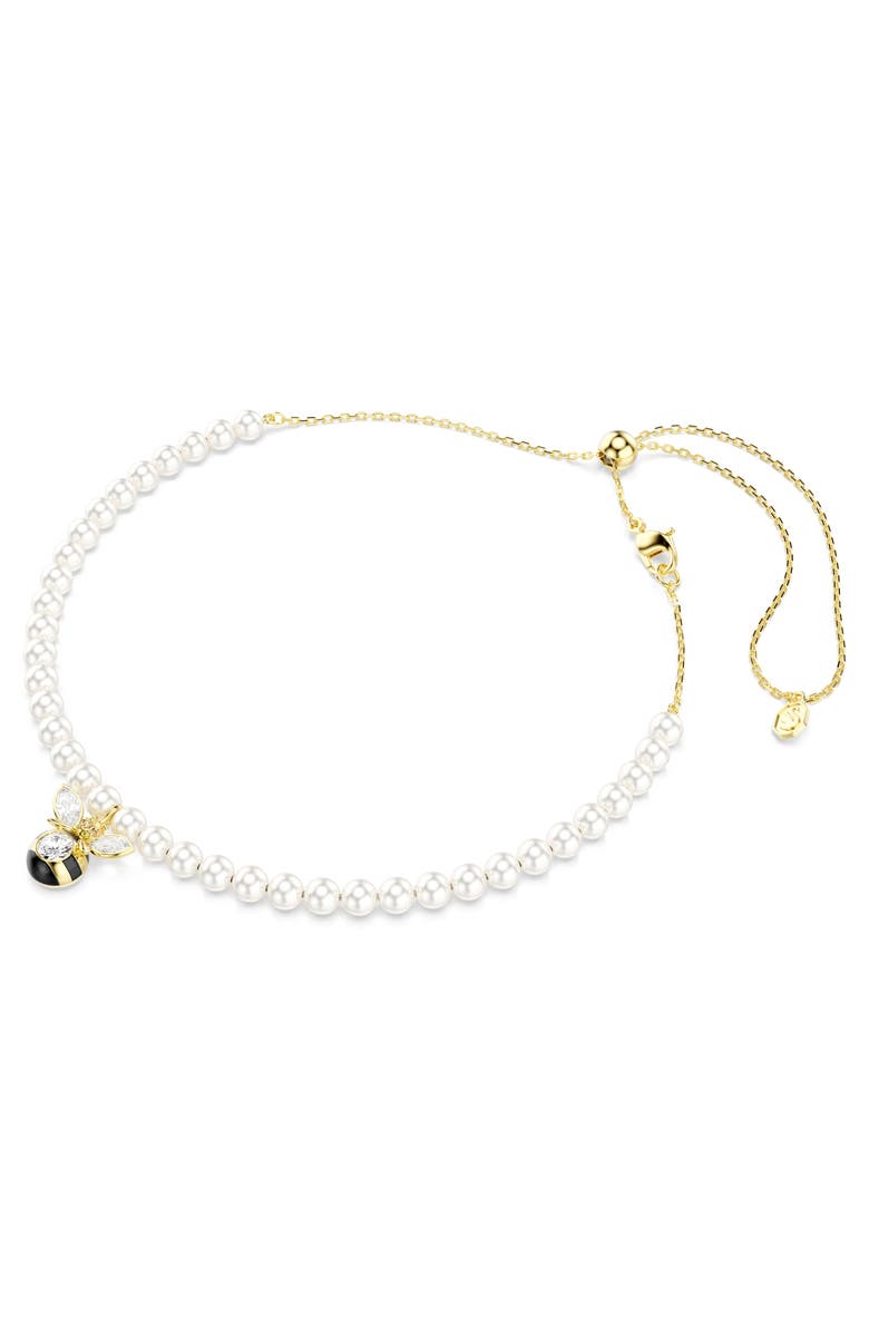 Swarovski Idyllia Bee Pendant Faux Pearl Choker Necklace, Alternate, color, Gold/ Multi