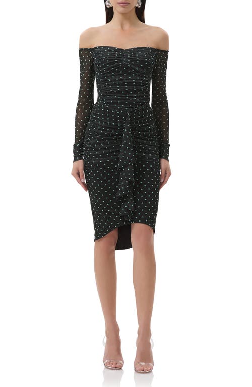 AFRM AFRM ODILLA PRINTED OFF THE SHOULDER MESH TOP 