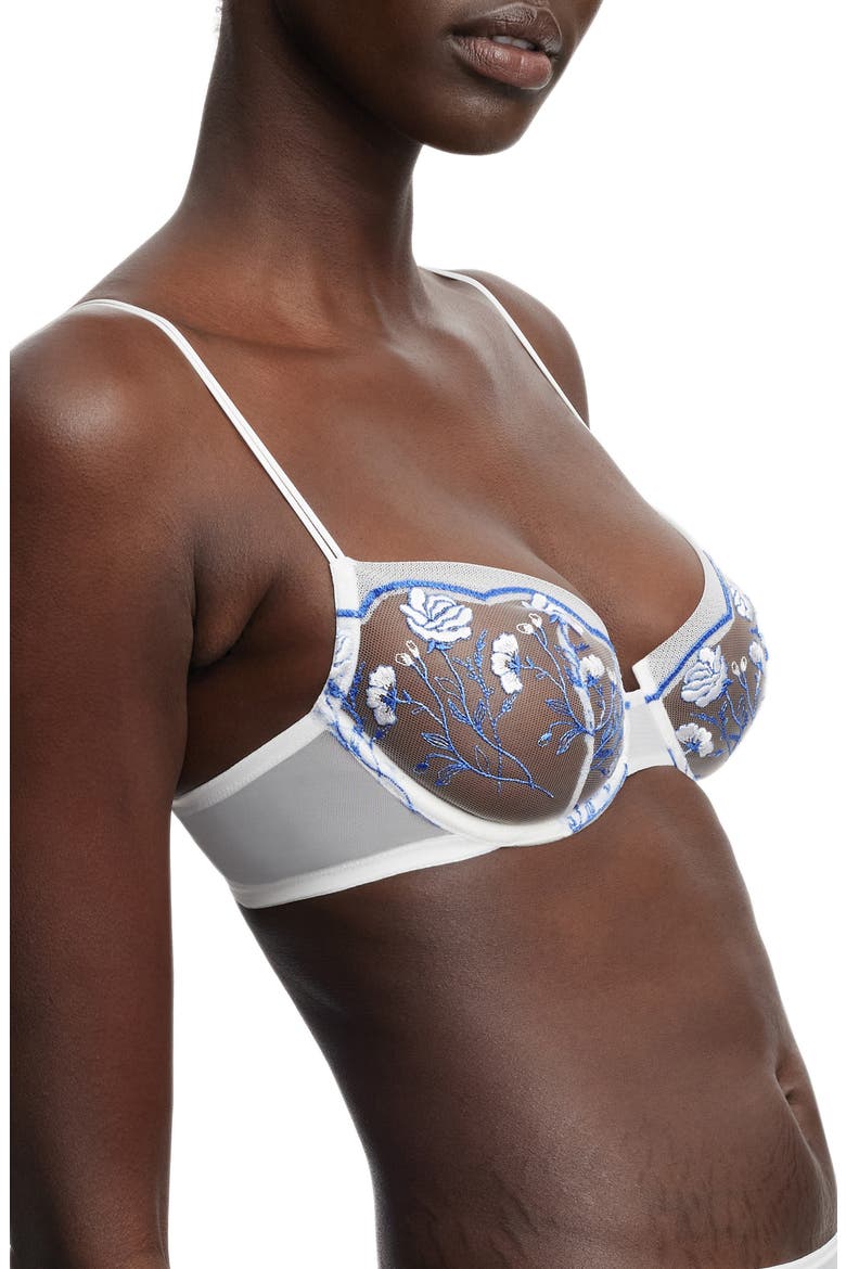 Enamoured Balconette Underwire Bra, Alternate, color, BLUE NILE/ LT PINK