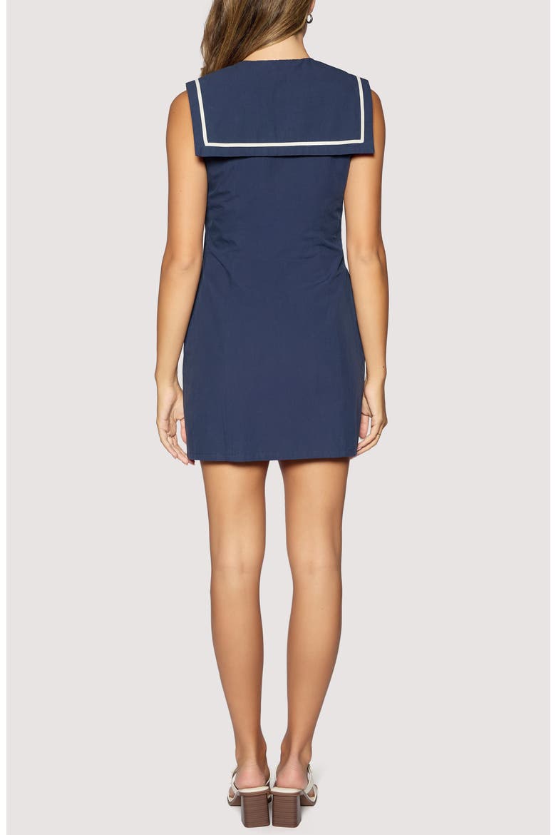 Coastal Riviera Sleeveless Cotton Minidress, Alternate, color, NAVY
