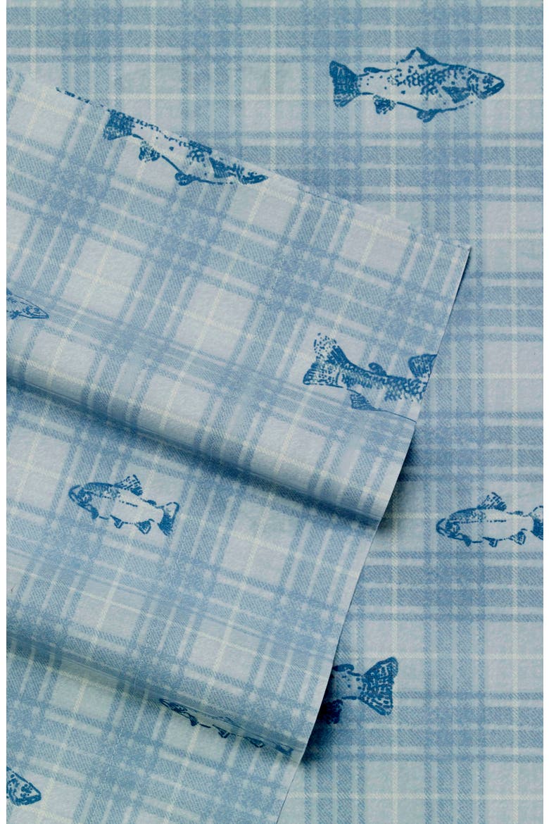 Sea Planes 200 Thread Count 100% Cotton Percale Sheet Set, Alternate, color, BLUE