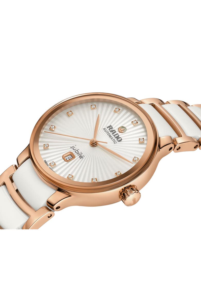 RADO Centrix Automatic Diamond Bracelet Watch, 30.5mm, Alternate, color, White