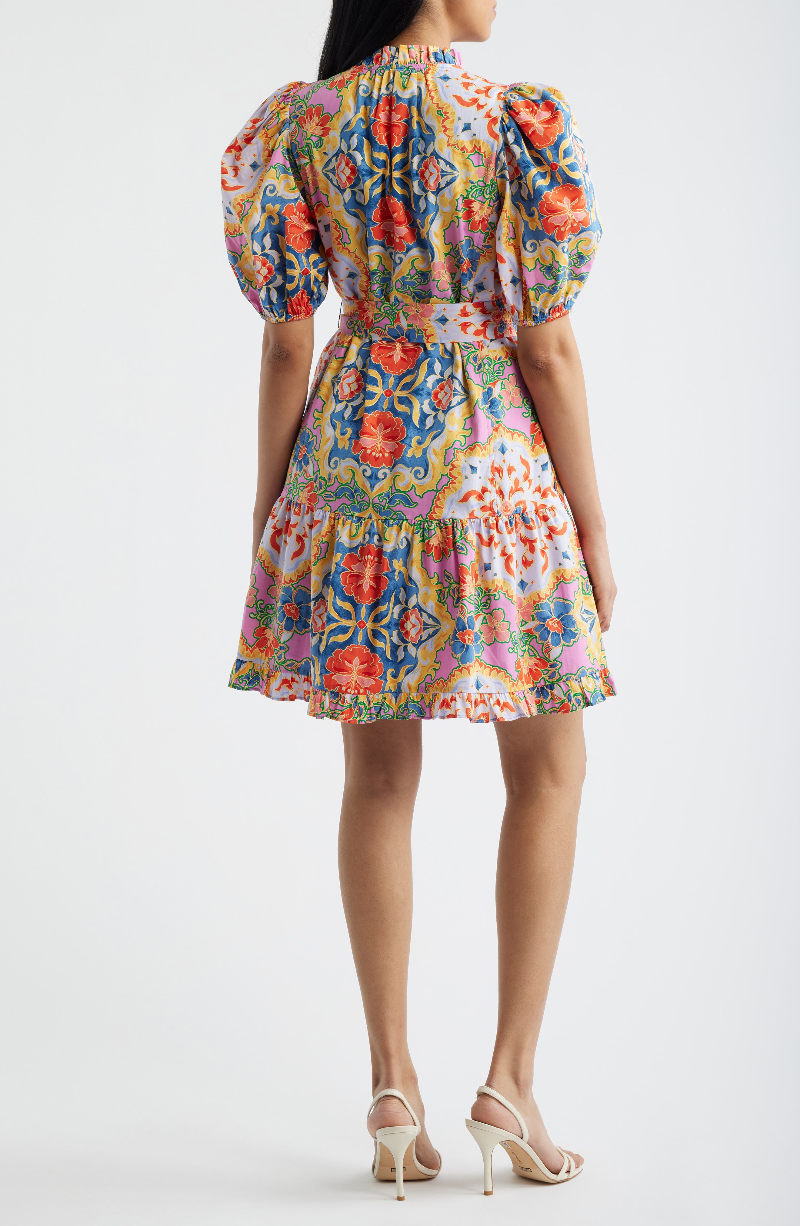 Puffy Sleeve Print Minidress - image 4
