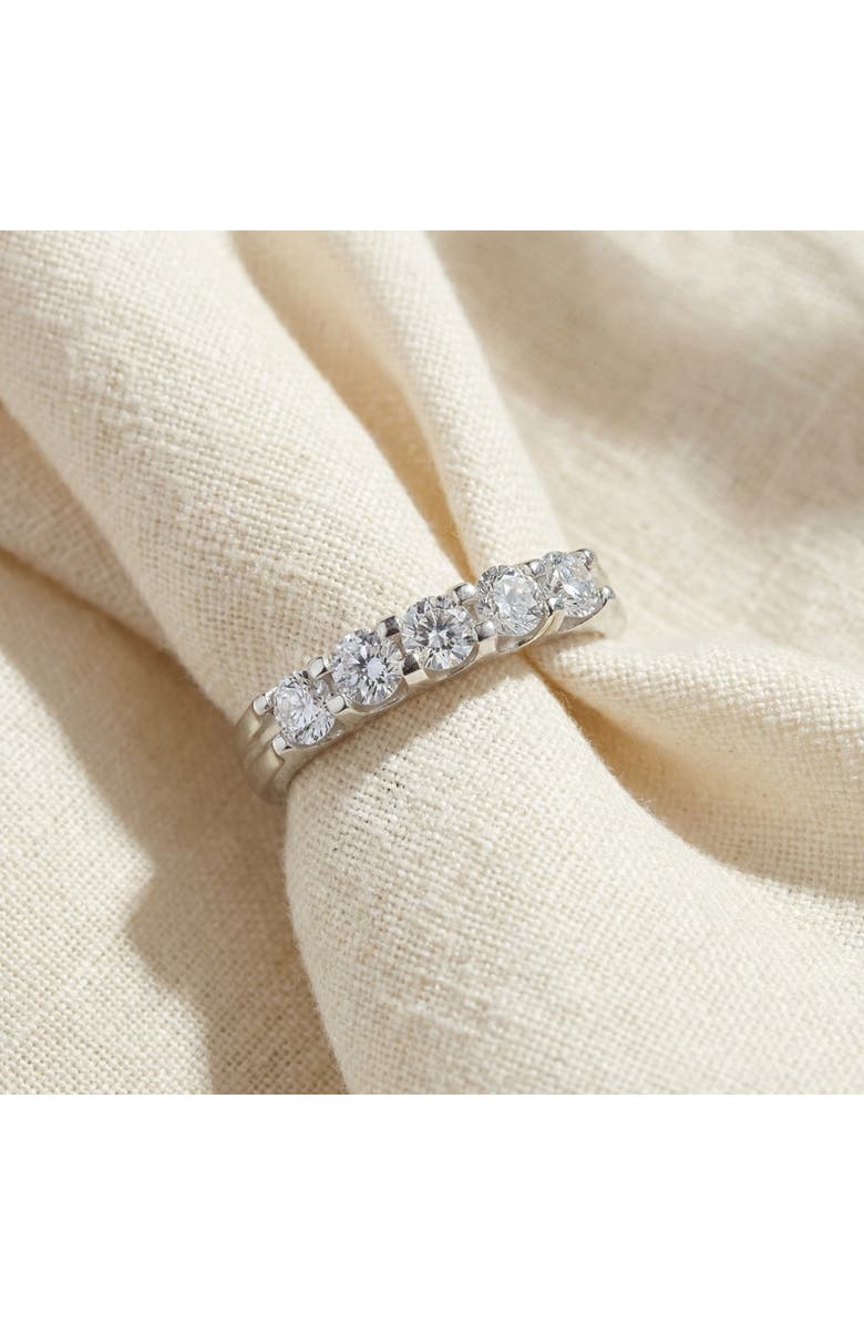 Bliss Diamond 1ct Lab Grown Diamond 5-Stone Wedding Women's 10k Gold Ring, Alternate, color, 10K White Gold