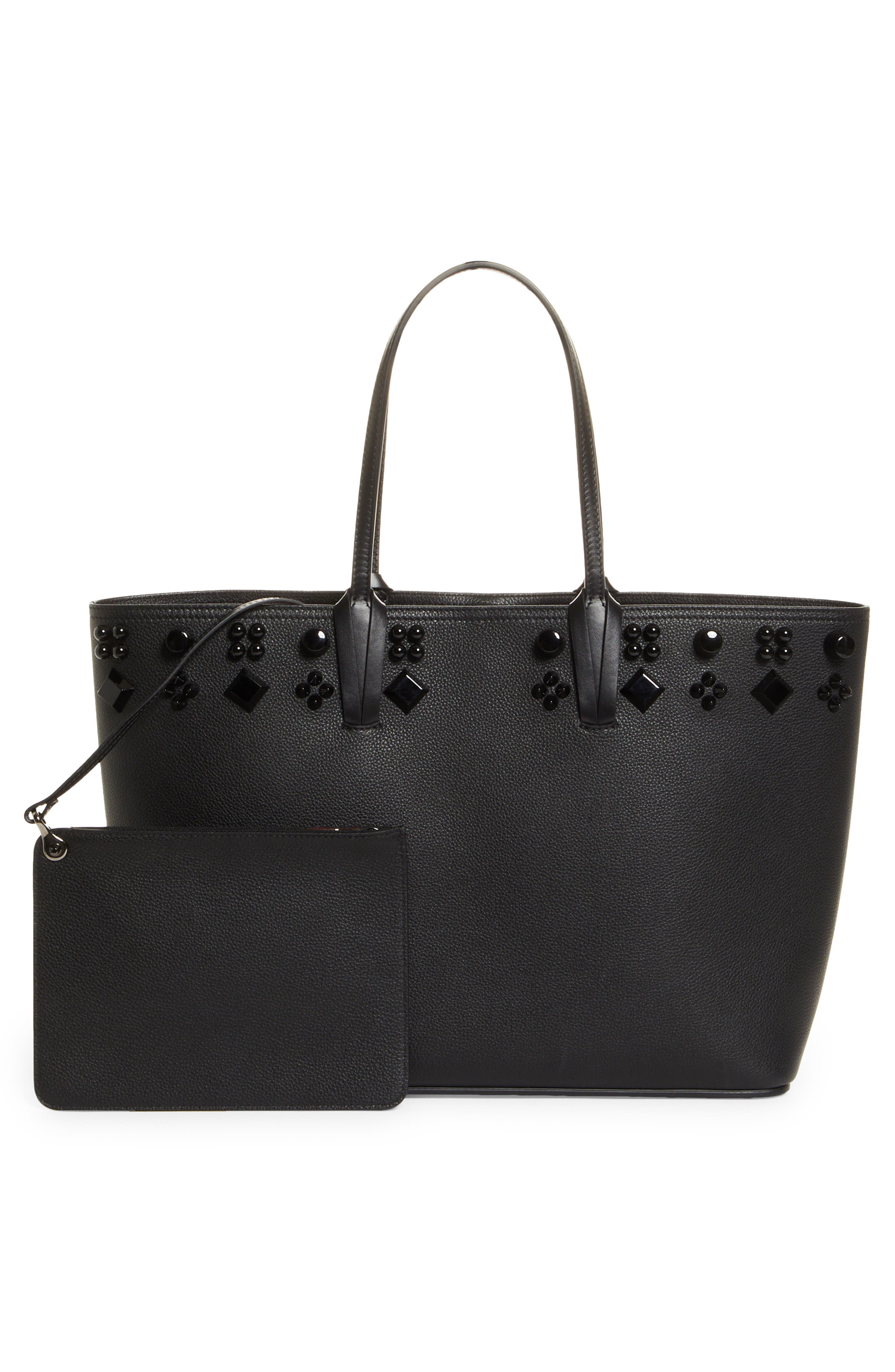 Christian Louboutin Cabata Studded Leather Tote, Alternate, color, 