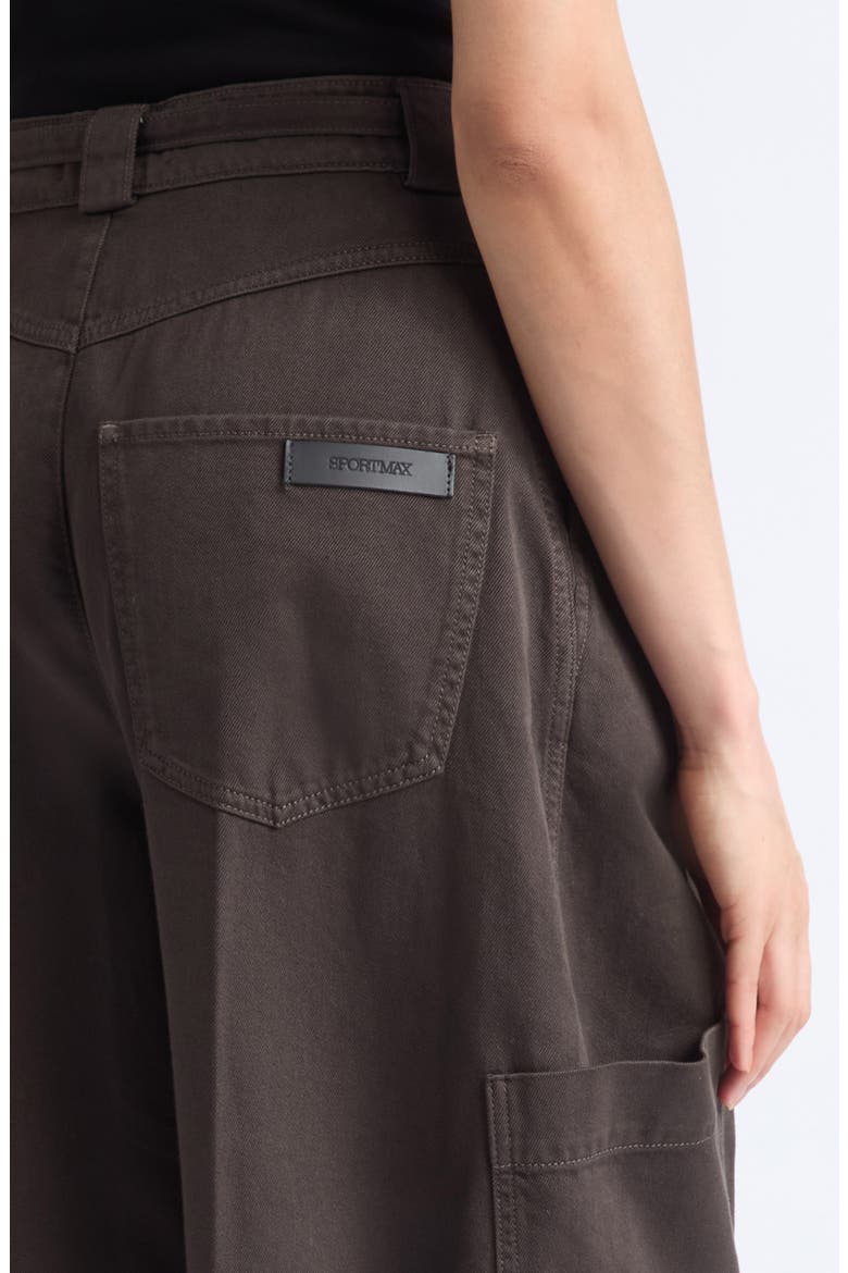Spigola Oversize Cotton Denim Barrel Leg Cargo Pants, Alternate, color, CHOCOLATE