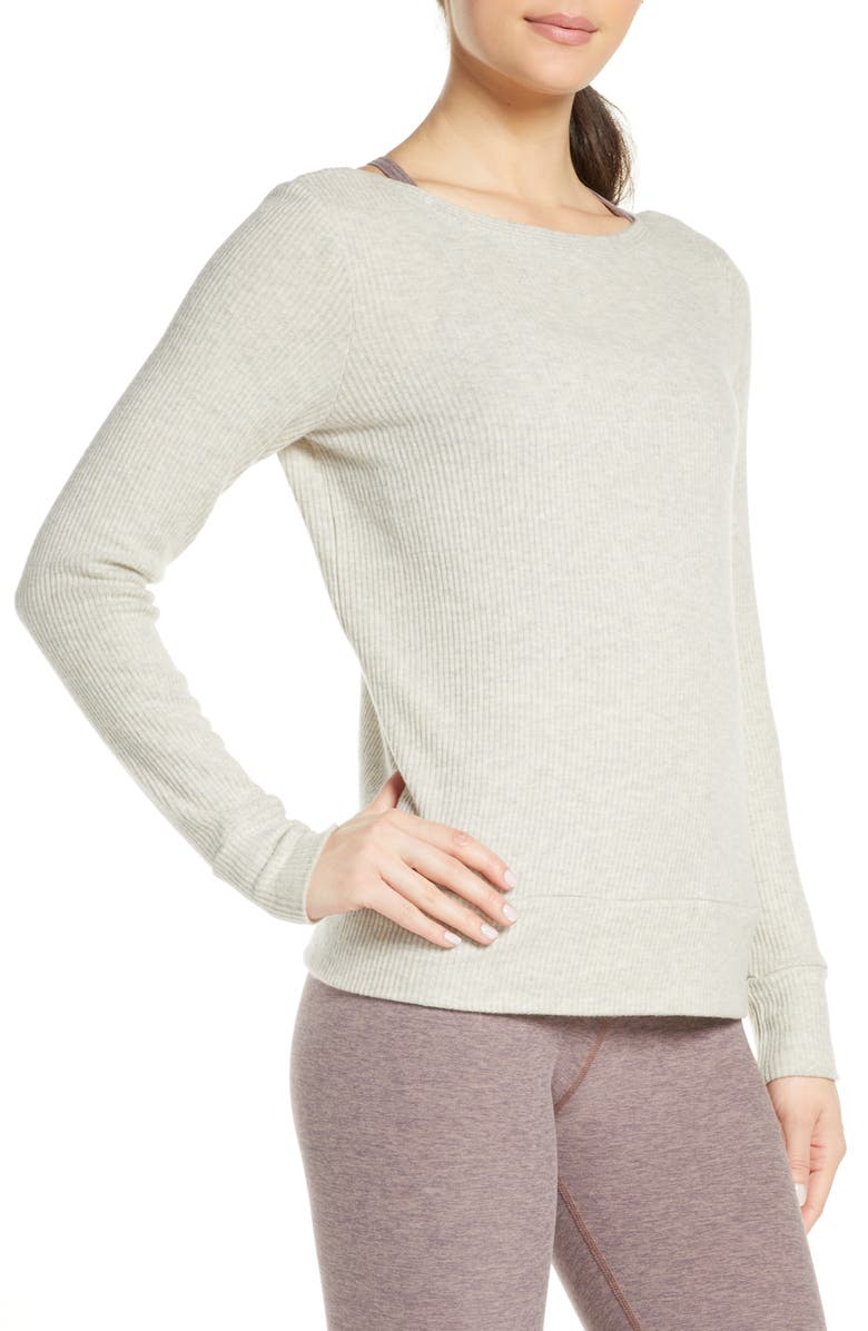 Beyond Yoga In Line Reversible Ribbed Pullover, Alternate, color, 