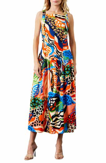 CIEBON Chara Abstract Print Cotton Dress